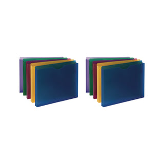 Smead Straight Tab Cut Letter File Jacket - 1" Folder Capacity - 8 1/2" x 11" - 1" Expansion - Blue, Red, Yellow, Green, Purple - 10 / Pack