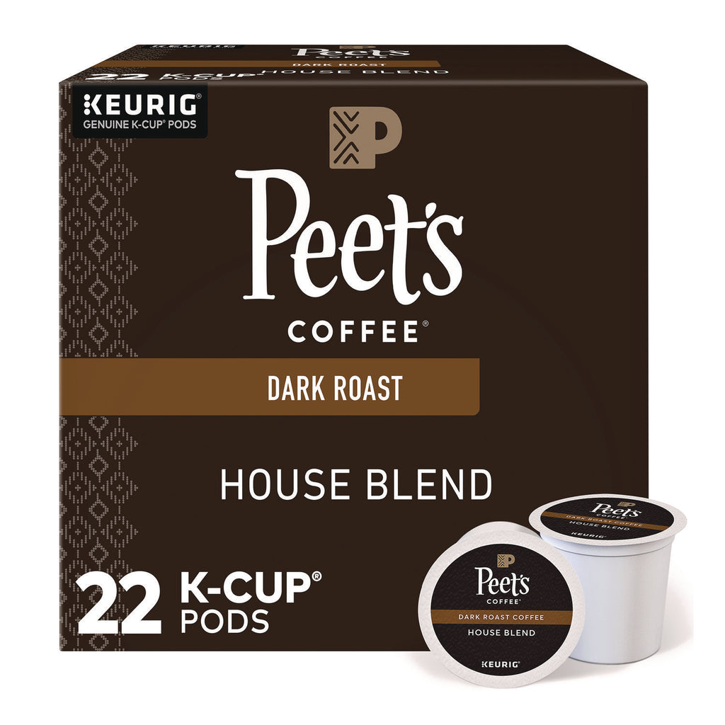 Peet's Coffee K-Cup House Blend Coffee - Compatible with Keurig Brewer - Dark - 22 / Box