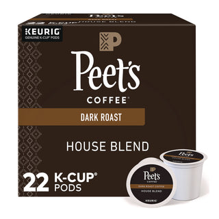 Peet's Coffee K-Cup House Blend Coffee - Compatible with Keurig Brewer - Dark - 22 / Box