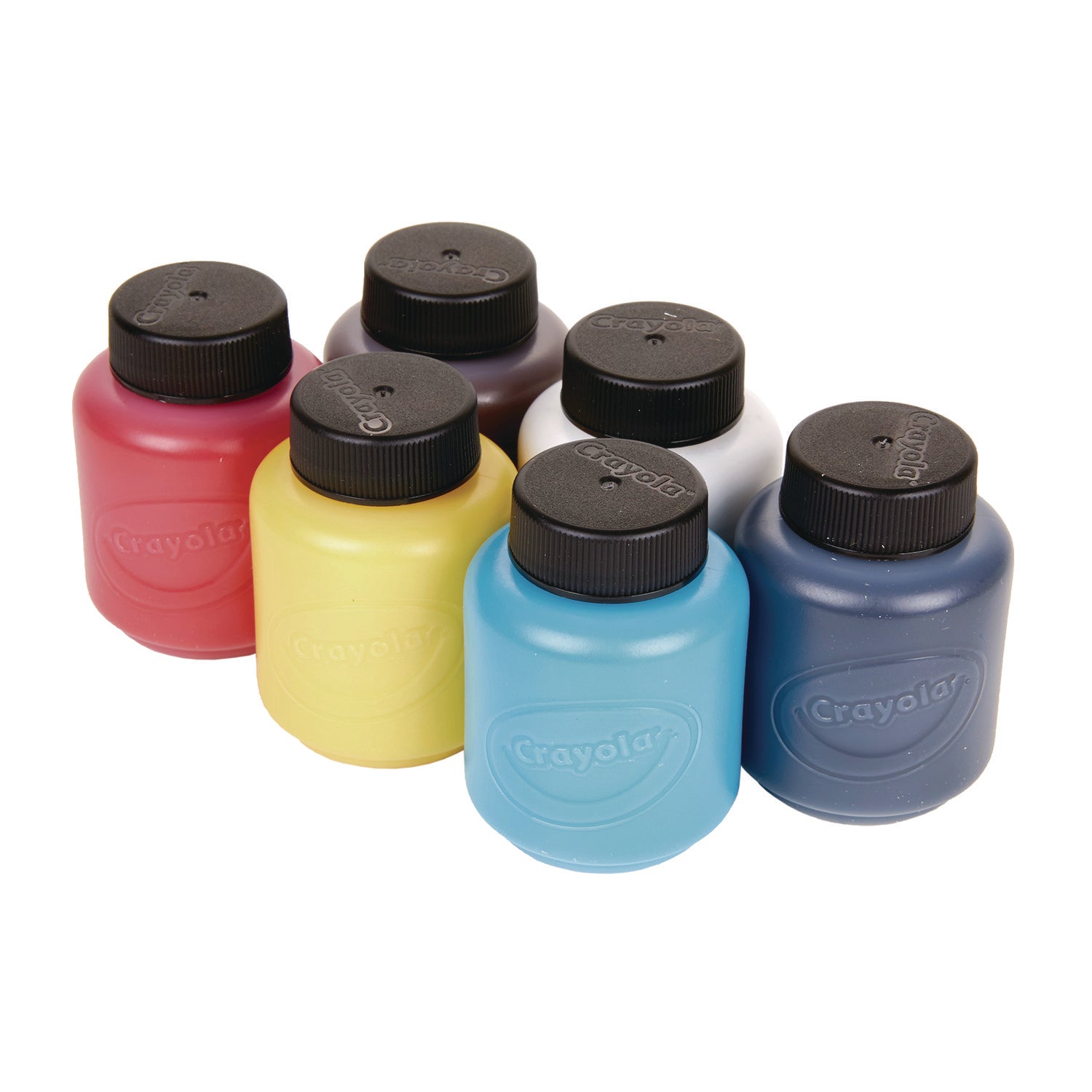 Crayola 6-color Acrylic Paint Set - 2 oz - 6 / Set - Deep Red, Brilliant Yellow, Burnt Umber, Ivory Black, Titanium White, Brilliant Blue