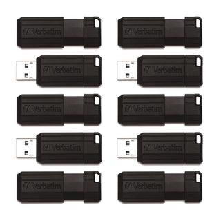 32GB PinStripe USB Flash Drive - Business 10pk - Black - 32GB - Business 10pk - Black