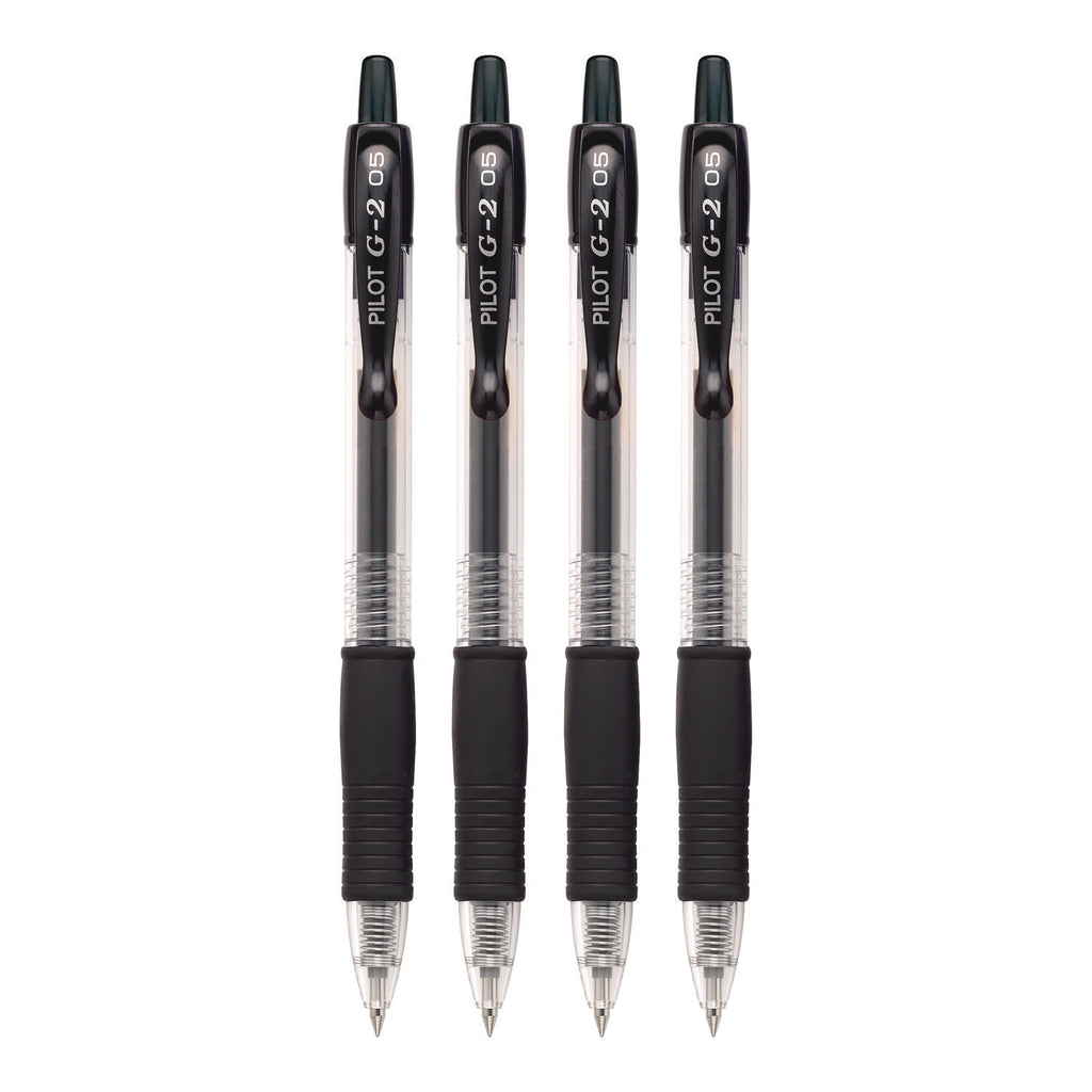 Pilot G2 Premium Gel Roller Pens - 0.5 mm Pen Point Size - Refillable - Retractable - Black Gel-based Ink - 4 / Pack