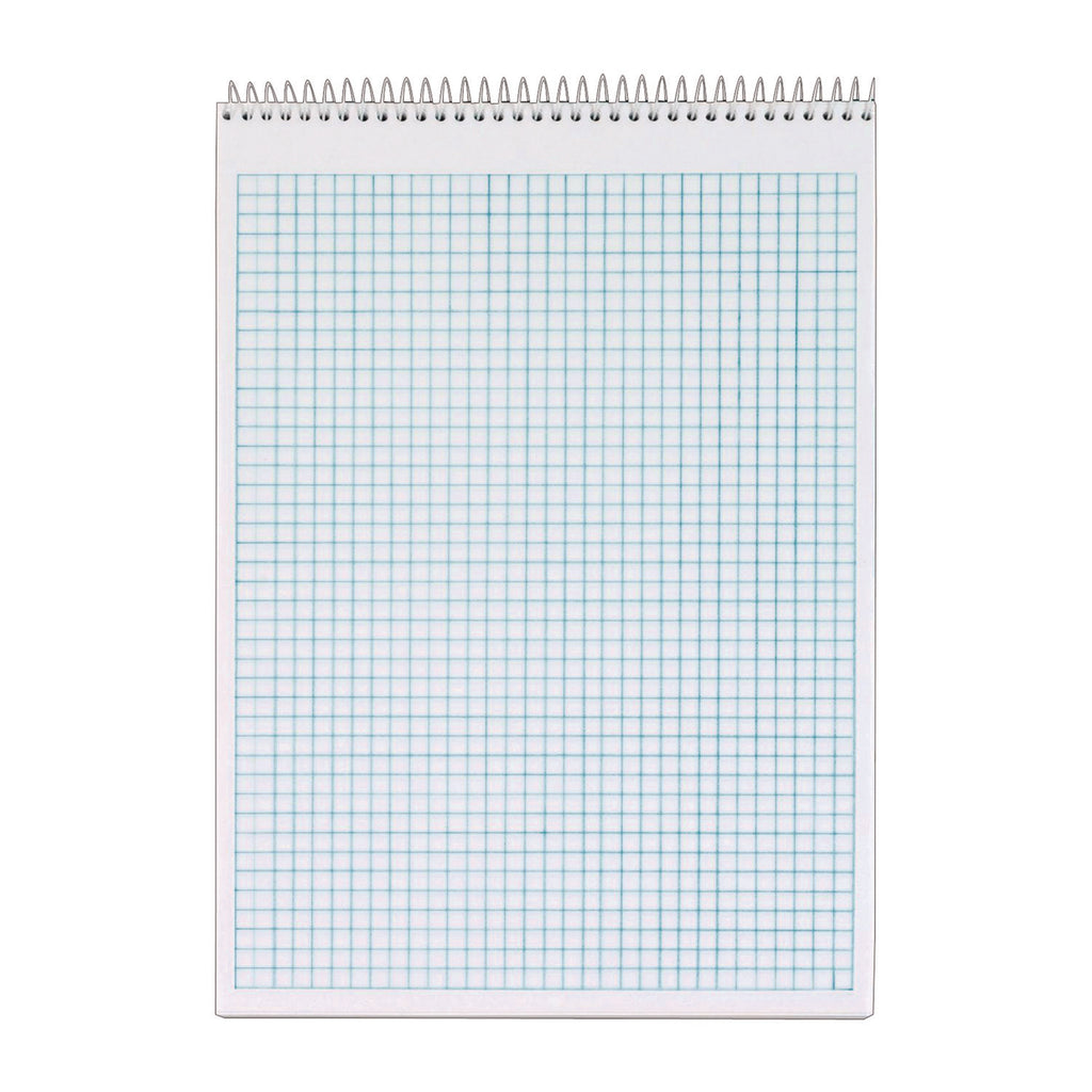 TOPS Docket Top Wire Quadrille Pad - 70 Sheets - Wire Bound - 8 1/2" x 11 3/4" - White Paper - Chipboard Cover - Perforated, Hard Cover - 1 Each