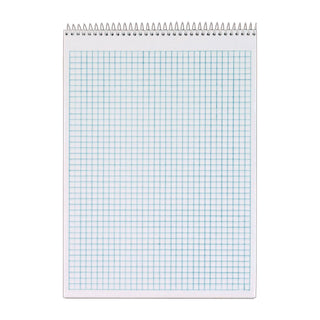 TOPS Docket Top Wire Quadrille Pad - 70 Sheets - Wire Bound - 8 1/2" x 11 3/4" - White Paper - Chipboard Cover - Perforated, Hard Cover - 1 Each