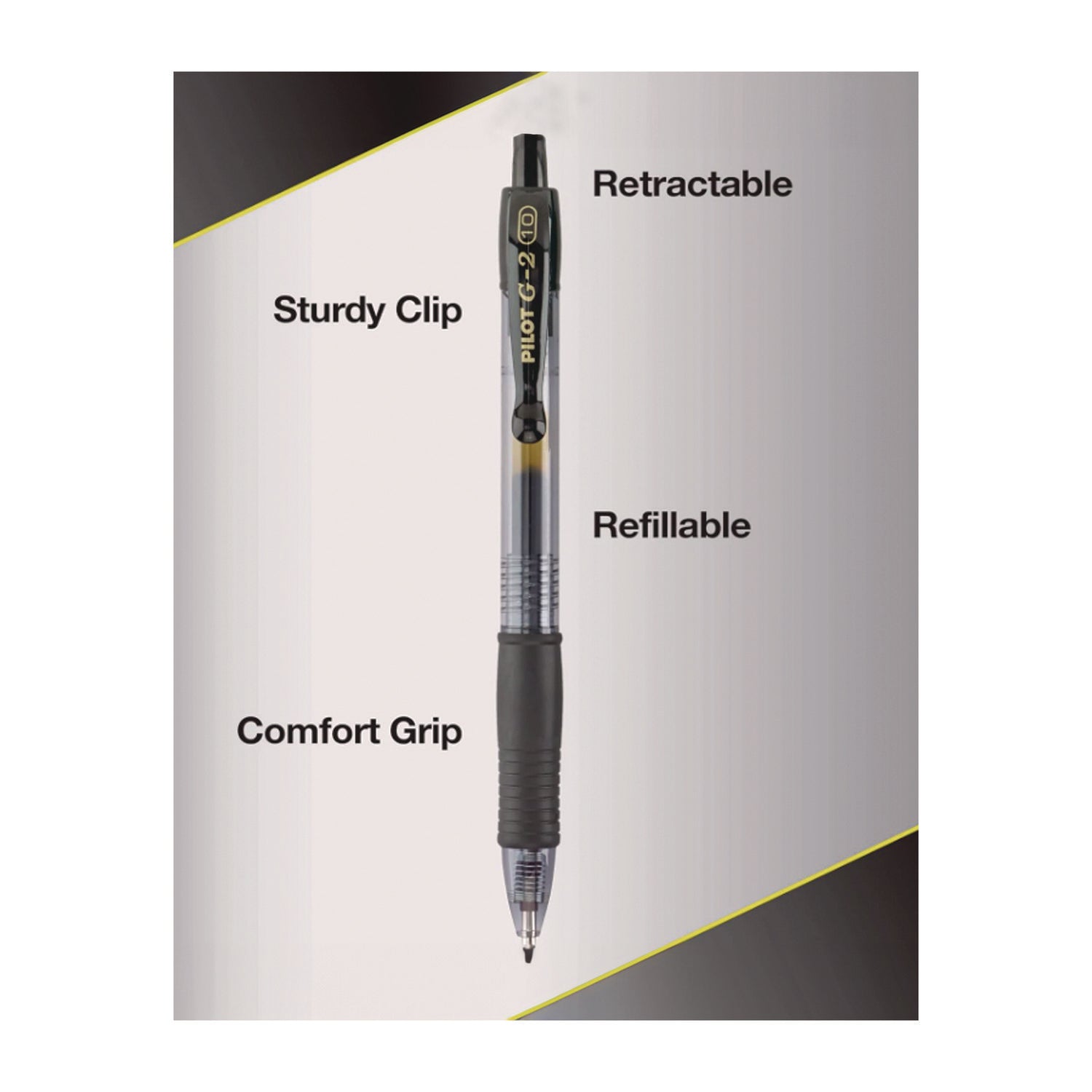 Pilot G2 Premium Gel Roller Pens - 0.5 mm Pen Point Size - Refillable - Retractable - Black Gel-based Ink - 4 / Pack