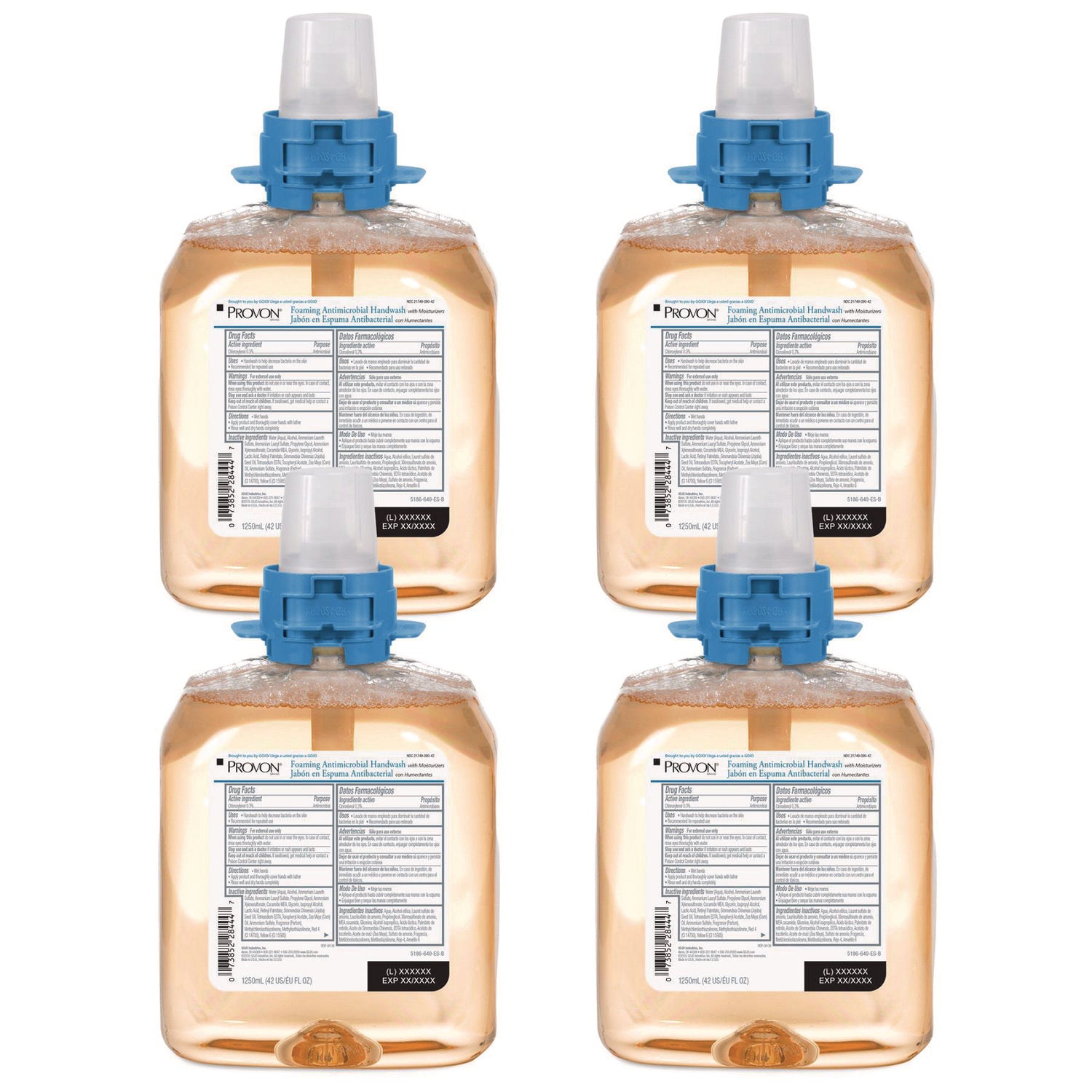 Foaming Antimicrobial Handwash, Moisturizer, FMX-12 Dispenser, Light Fruity, 1,250 mL Refill, 4/Carton