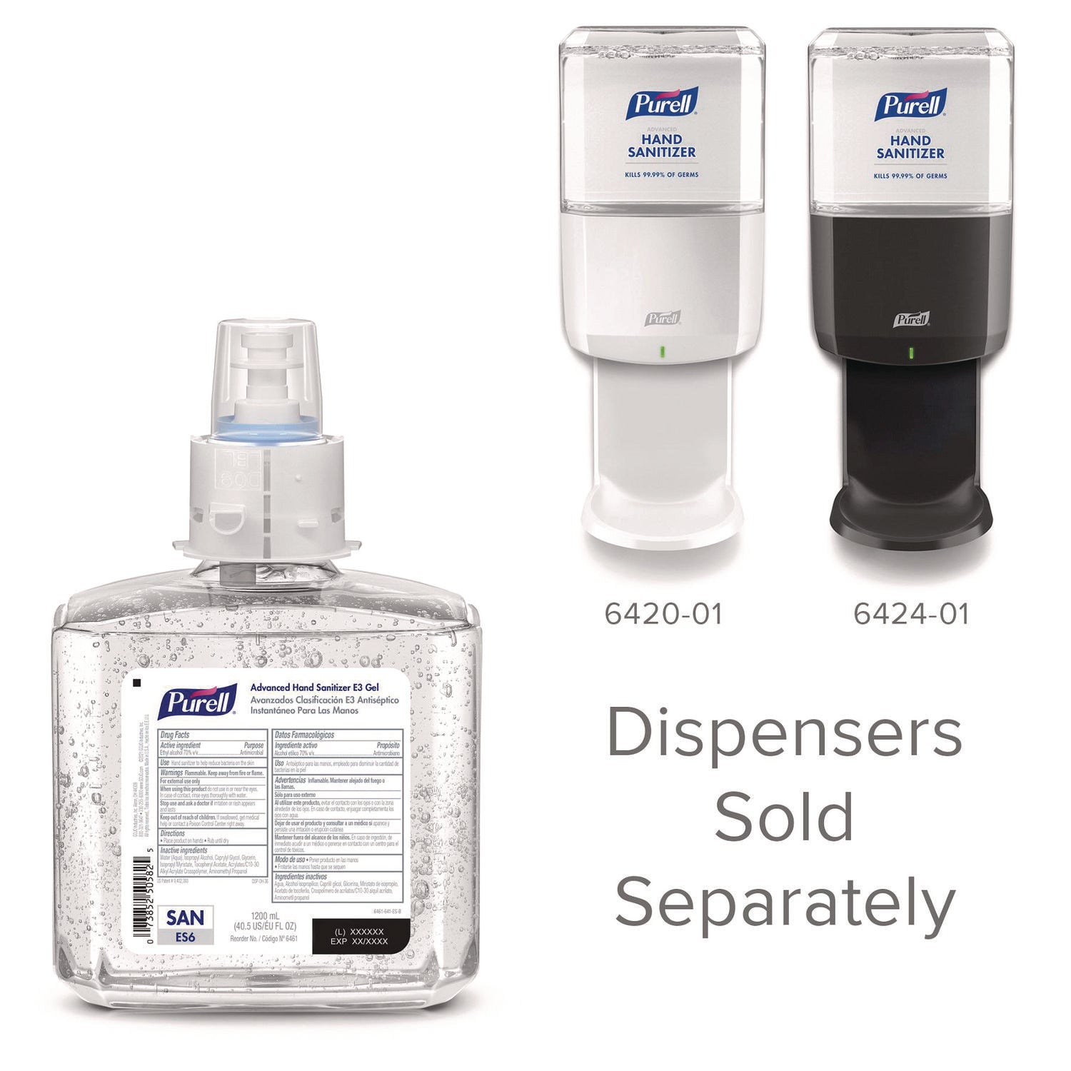 PURELL Hand Sanitizer Gel Refill - 40.6 fl oz (1200 mL) - Bacteria Remover, Kill Germs, Food Remover - Hand - Dye-free, Fragrance-free, No Rinse, Hygienic - 1 / Carton