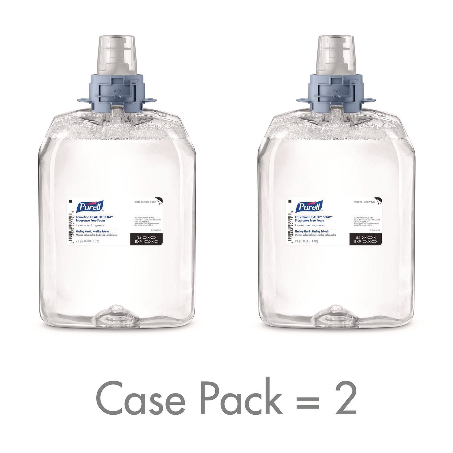 Education HEALTHY SOAP Fragrance Free Foam, 2,000 mL, 2/Carton