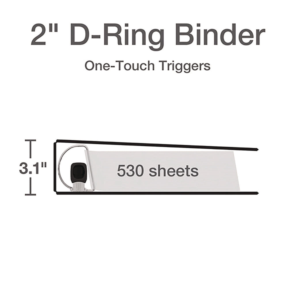 Premier Easy Open ClearVue Locking Slant-D Ring Binder, 3 Rings, 2" Capacity, 11 x 8.5, White