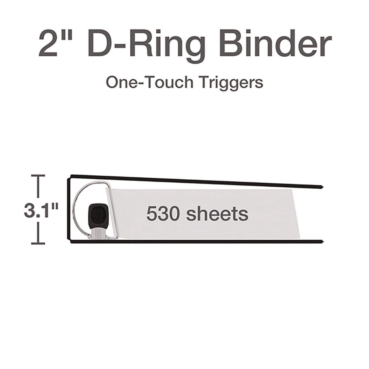 Premier Easy Open ClearVue Locking Slant-D Ring Binder, 3 Rings, 2" Capacity, 11 x 8.5, White