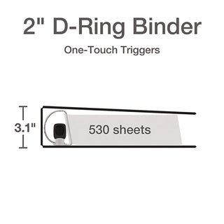 Premier Easy Open ClearVue Locking Slant-D Ring Binder, 3 Rings, 2" Capacity, 11 x 8.5, White