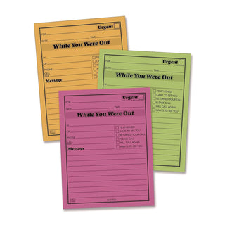Adams Neon While You Were Out Message Pads - 50 Sheet(s) - Gummed - 4" x 5" Sheet Size - Assorted - Assorted Sheet(s) - 6 / Pack