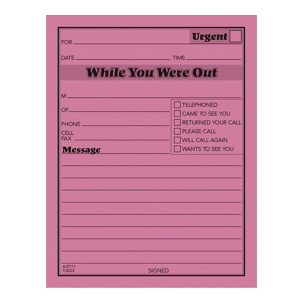 Adams Neon While You Were Out Message Pads - 50 Sheet(s) - Gummed - 4" x 5" Sheet Size - Assorted - Assorted Sheet(s) - 6 / Pack