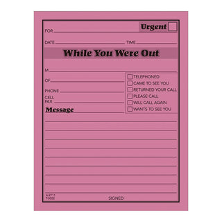 Adams Neon While You Were Out Message Pads - 50 Sheet(s) - Gummed - 4" x 5" Sheet Size - Assorted - Assorted Sheet(s) - 6 / Pack