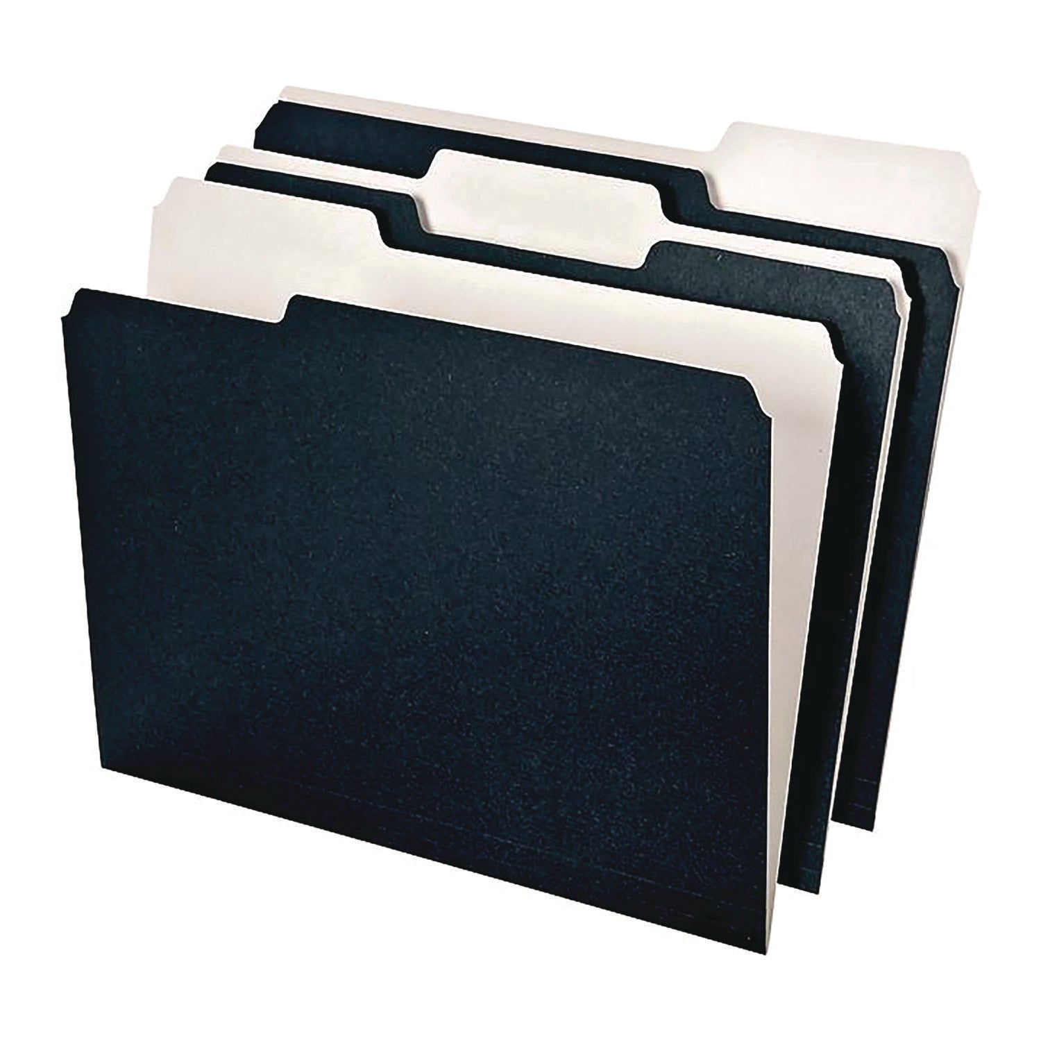 Pendaflex 1/3 Tab Cut Recycled Top Tab File Folder - Top Tab Location - Assorted Position Tab Position - Black, White - 100% Recycled - 50 / Pack