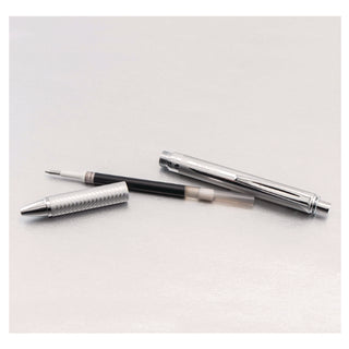EnerGel EnerGel Alloy Retractable Gel Pens - Medium Pen Point - 0.7 mm Pen Point Size - Refillable - Retractable - Black Gel-based Ink - Metallic Silver Metal Barrel - Stainless Steel Tip - 1 / Pack