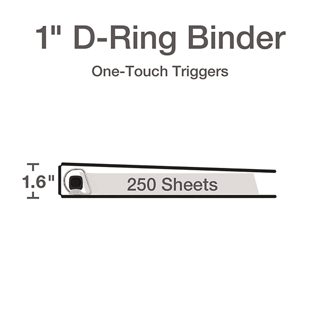 Premier Easy Open ClearVue Locking Slant-D Ring Binder, 3 Rings, 1" Capacity, 11 x 8.5, White