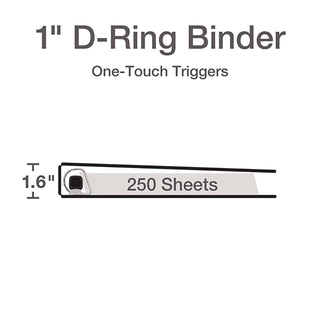 Premier Easy Open ClearVue Locking Slant-D Ring Binder, 3 Rings, 1" Capacity, 11 x 8.5, White