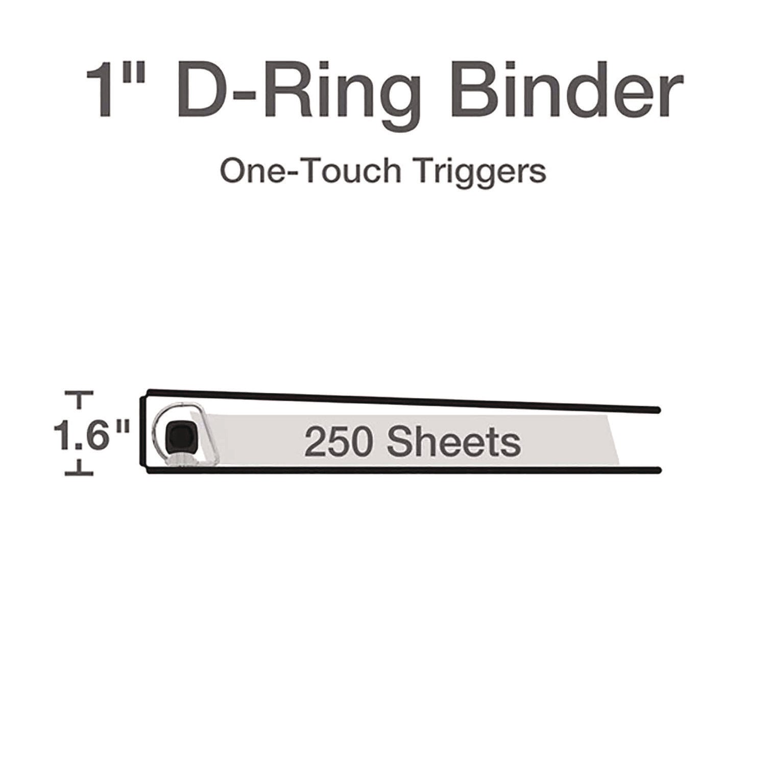 Premier Easy Open ClearVue Locking Slant-D Ring Binder, 3 Rings, 1" Capacity, 11 x 8.5, White