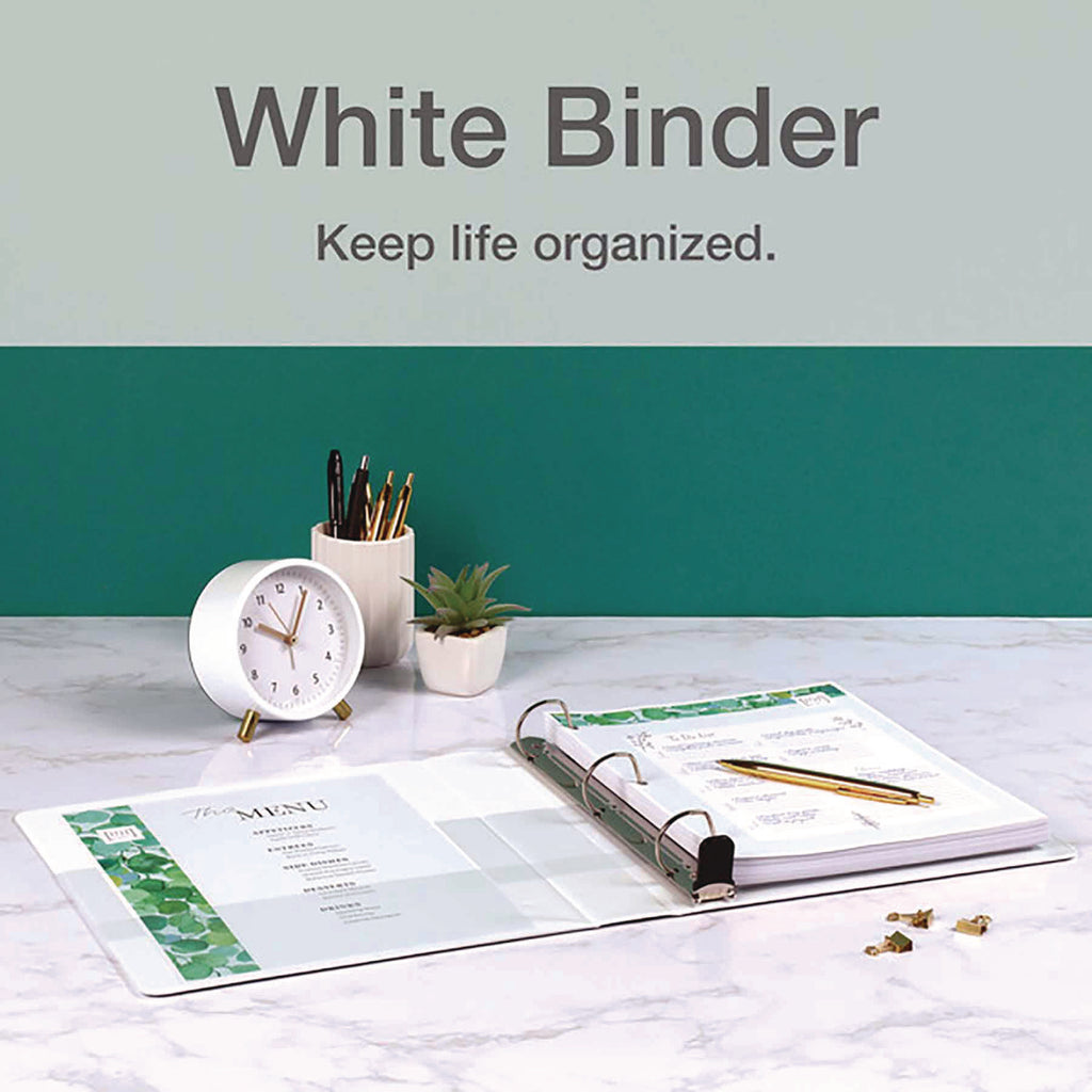 Premier Easy Open ClearVue Locking Slant-D Ring Binder, 3 Rings, 1" Capacity, 11 x 8.5, White