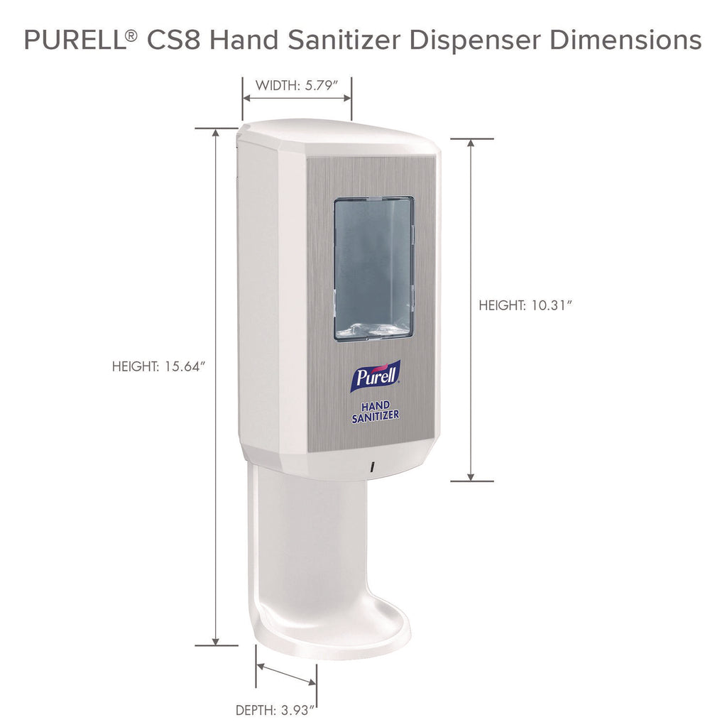 CS8 Hand Sanitizer Dispenser, 1,200 mL, 5.79 x 3.93 x 15.64, White