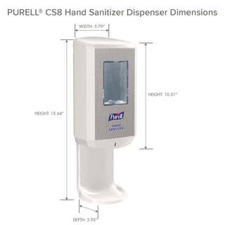 CS8 Hand Sanitizer Dispenser, 1,200 mL, 5.79 x 3.93 x 15.64, White