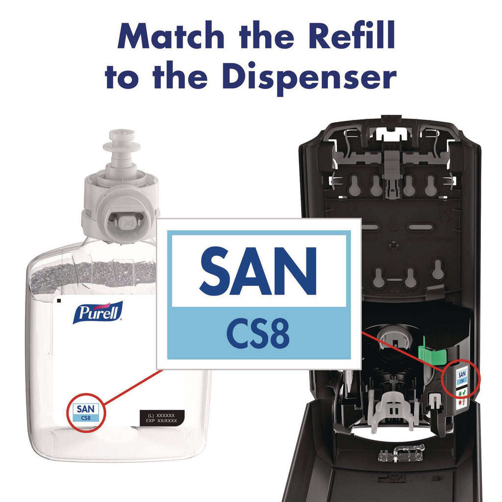 CS8 Hand Sanitizer Dispenser, 1,200 mL, 5.79 x 3.93 x 15.64, White