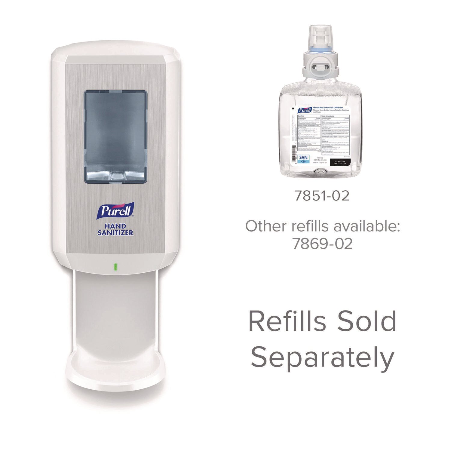 CS8 Hand Sanitizer Dispenser, 1,200 mL, 5.79 x 3.93 x 15.64, White