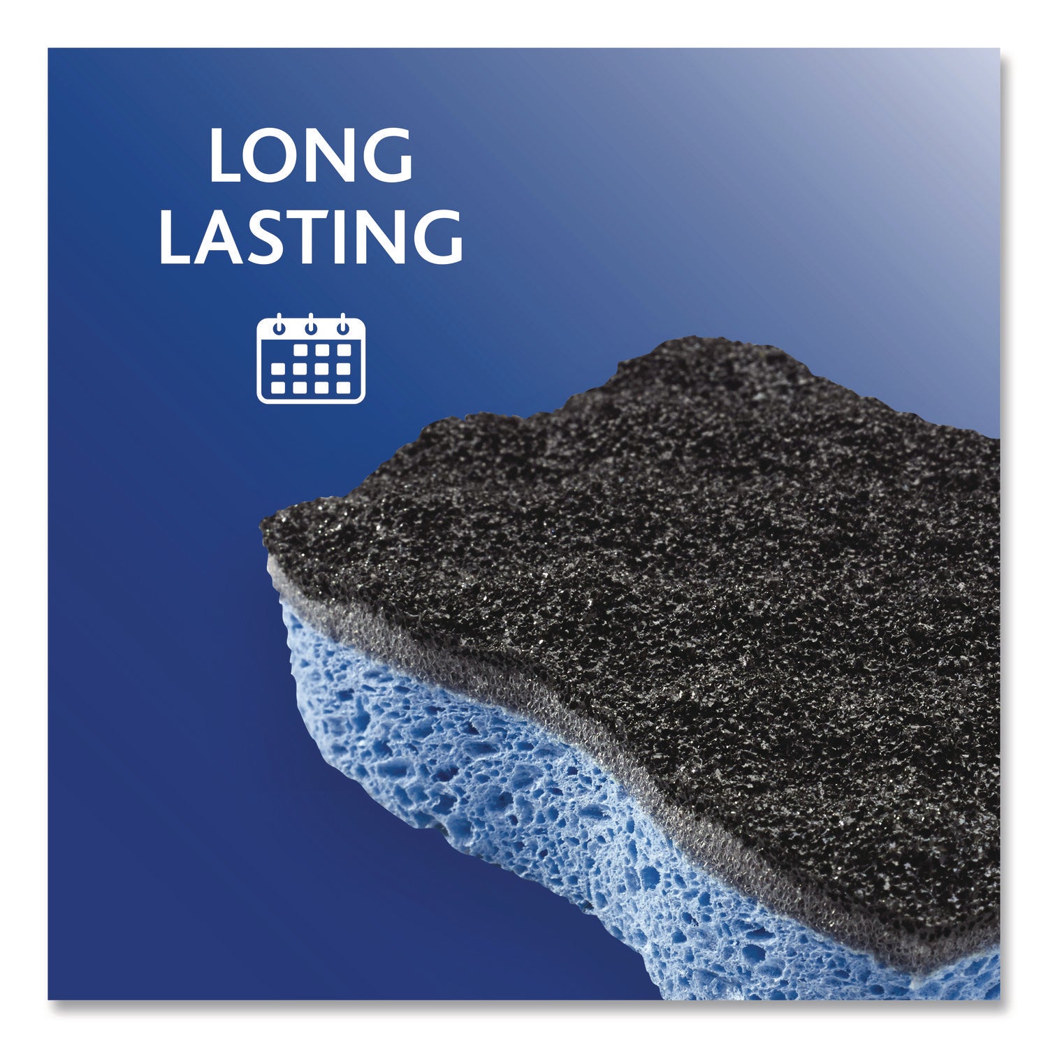 O-Cedar Scrunge Heavy-Duty Scrub Sponge - 4.2" Width x 2.6" Depth x 7.5" Length - 2/Pack - Cellulose - Multi, Blue, Black