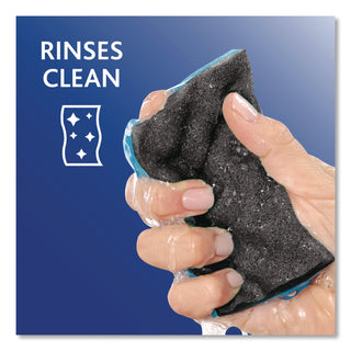 O-Cedar Scrunge Heavy-Duty Scrub Sponge - 4.2" Width x 2.6" Depth x 7.5" Length - 2/Pack - Cellulose - Multi, Blue, Black