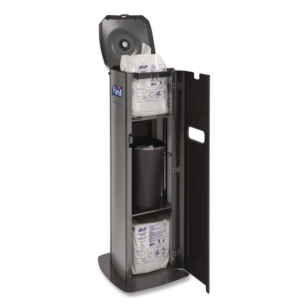 PURELL DS360 Hand Sanitizing Wipes Station - Steel - Black - Durable - 1 / Carton