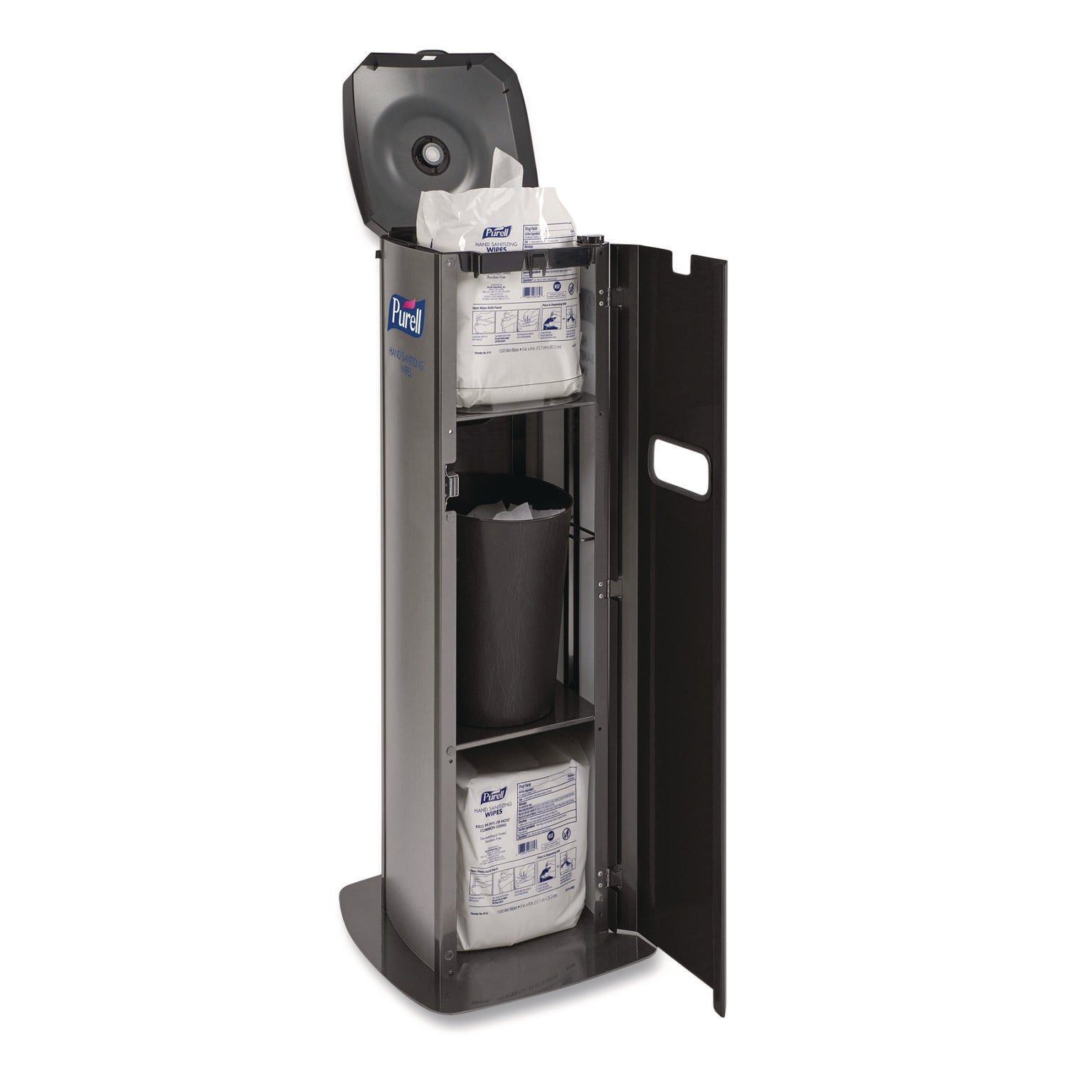 PURELL DS360 Hand Sanitizing Wipes Station - Steel - Black - Durable - 1 / Carton