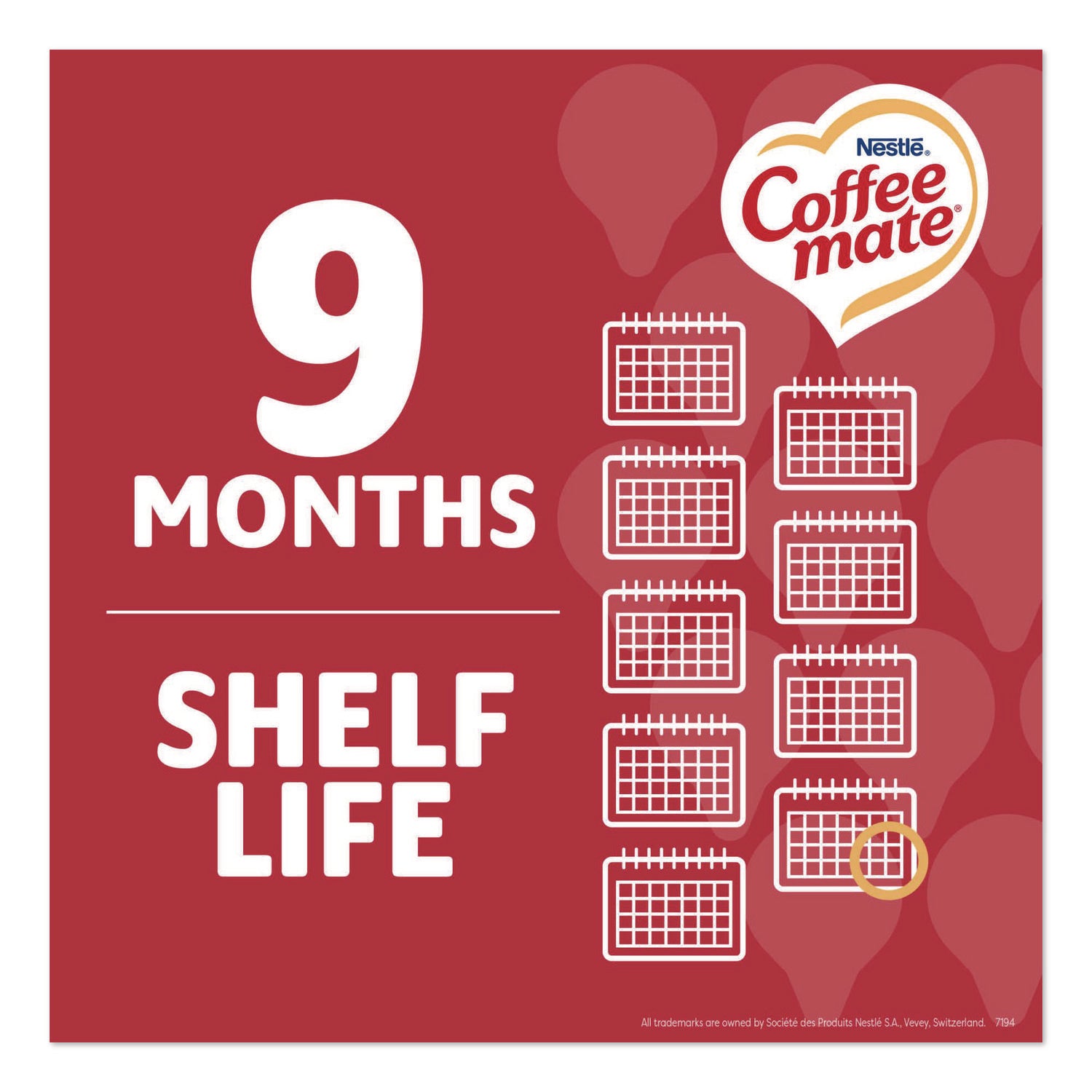 Liquid Coffee Creamer, Peppermint Mocha, 0.38 oz Mini Cups, 50/Box, 4 Boxes/Carton, 200 Total/Carton