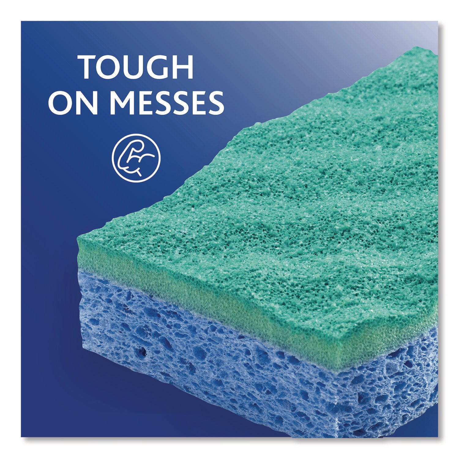 O-Cedar Scrunge Non-Scratch Scrub Sponge - 4.2" Width x 2.6" Depth x 4.2" Length - 2/Pack - Cellulose, Synthetic Fiber - Multi, Blue, Green