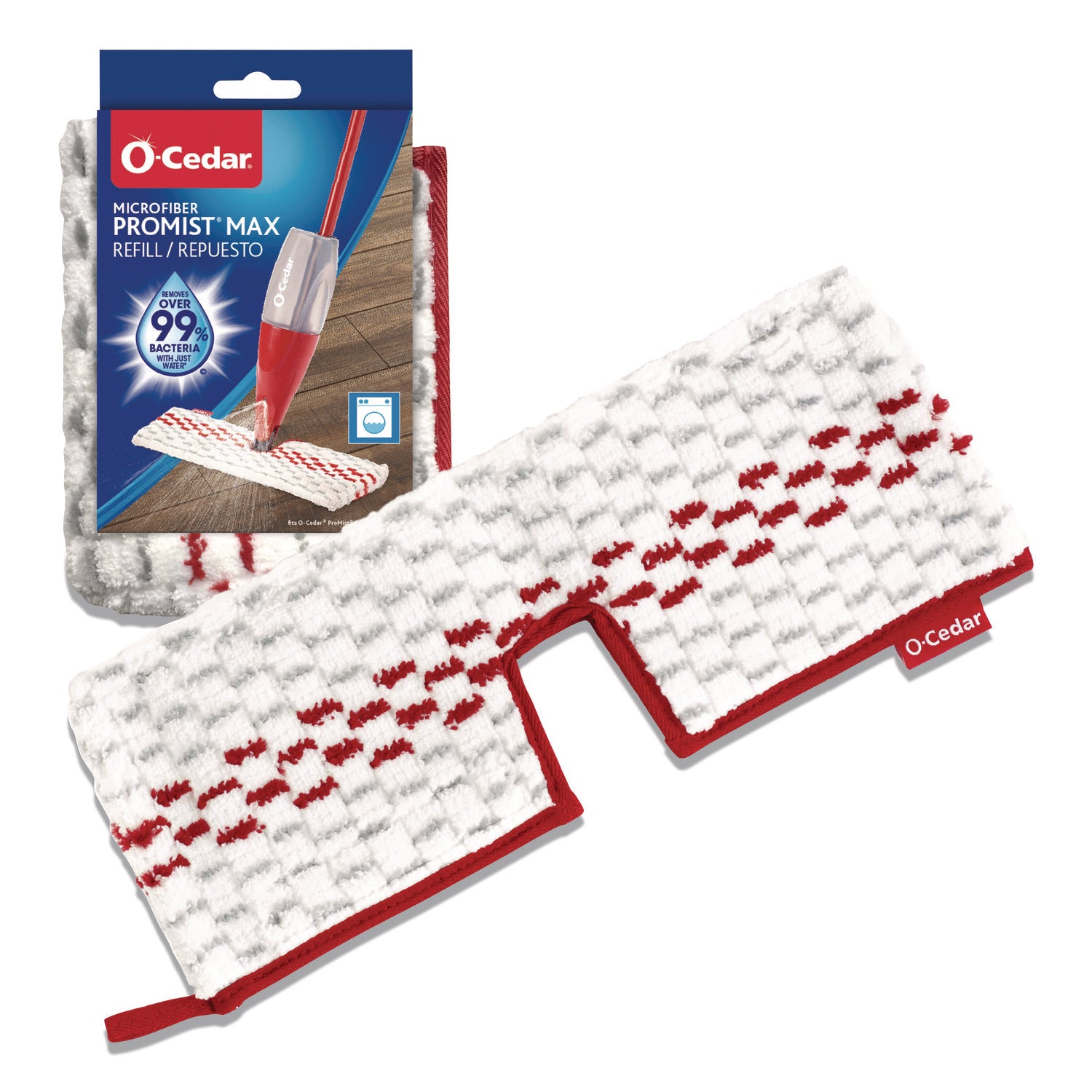 O-Cedar ProMist MAX Microfiber Spray Mop Pad - MicroFiber - White - 1