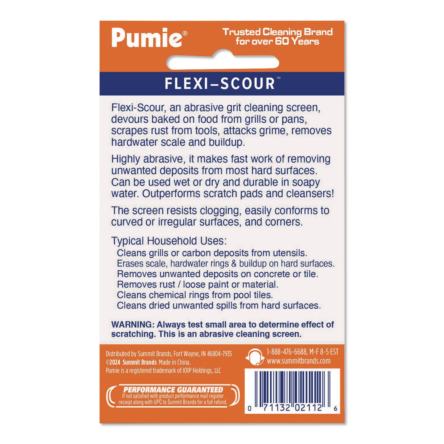 U.S. Pumice Flexi-Scour Scouring Screen - Ready-To-Use - 1 Pack - Easy to Use, Chemical-free, Flexible - Gray