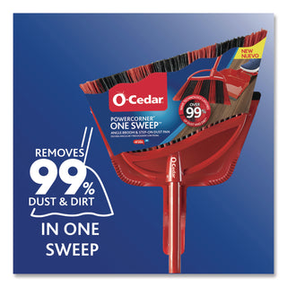 O-Cedar PowerCorner One Sweep Broom - 1 Each - Red, Black, Gray
