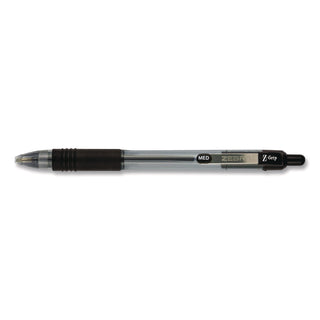 Z-Grip Ballpoint Pen, Retractable, Medium 1 mm, Black Ink, Clear/Black Barrel, 18/Pack