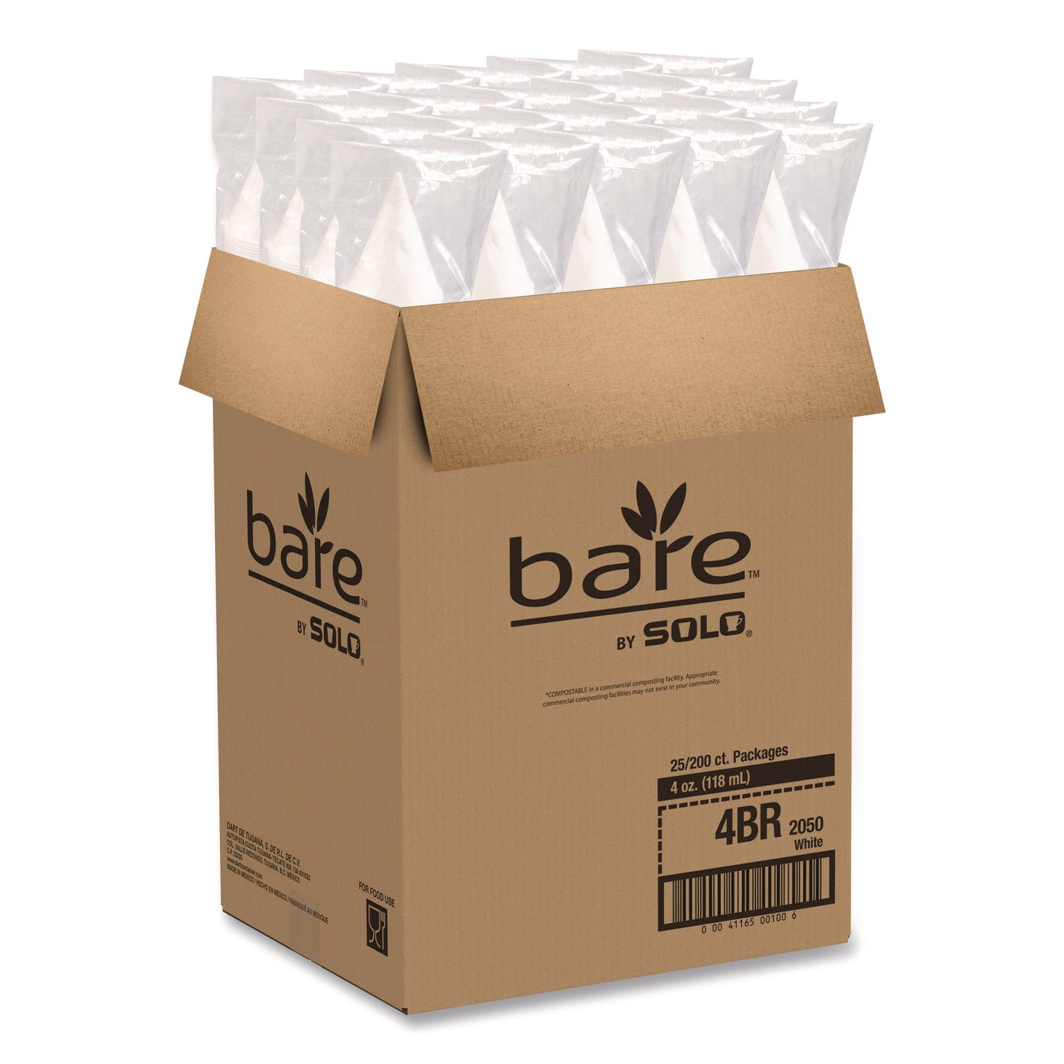Cone Water Cups, ProPlanet Seal, Cold, Paper, 4 oz, White, 200/Bag, 25 Bags/Carton