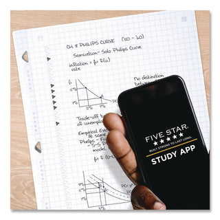 Five Star Reinforced Graph-Ruled Filler Paper - 80 Pages - Ruled Margin - Letter - 8 1/2" x 11" - White Paper - Heavyweight, Non-bleeding, Durable, Tear Resistant, Reinforced, Hole-punched - 1