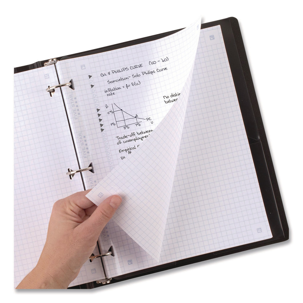 Five Star Reinforced Graph-Ruled Filler Paper - 80 Pages - Ruled Margin - Letter - 8 1/2" x 11" - White Paper - Heavyweight, Non-bleeding, Durable, Tear Resistant, Reinforced, Hole-punched - 1