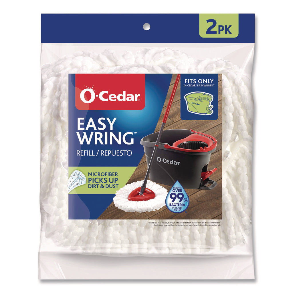 O-Cedar EasyWring Spin Mop Refill - MicroFiber - White - 2 / Pack