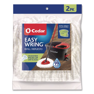 O-Cedar EasyWring Spin Mop Refill - MicroFiber - White - 2 / Pack