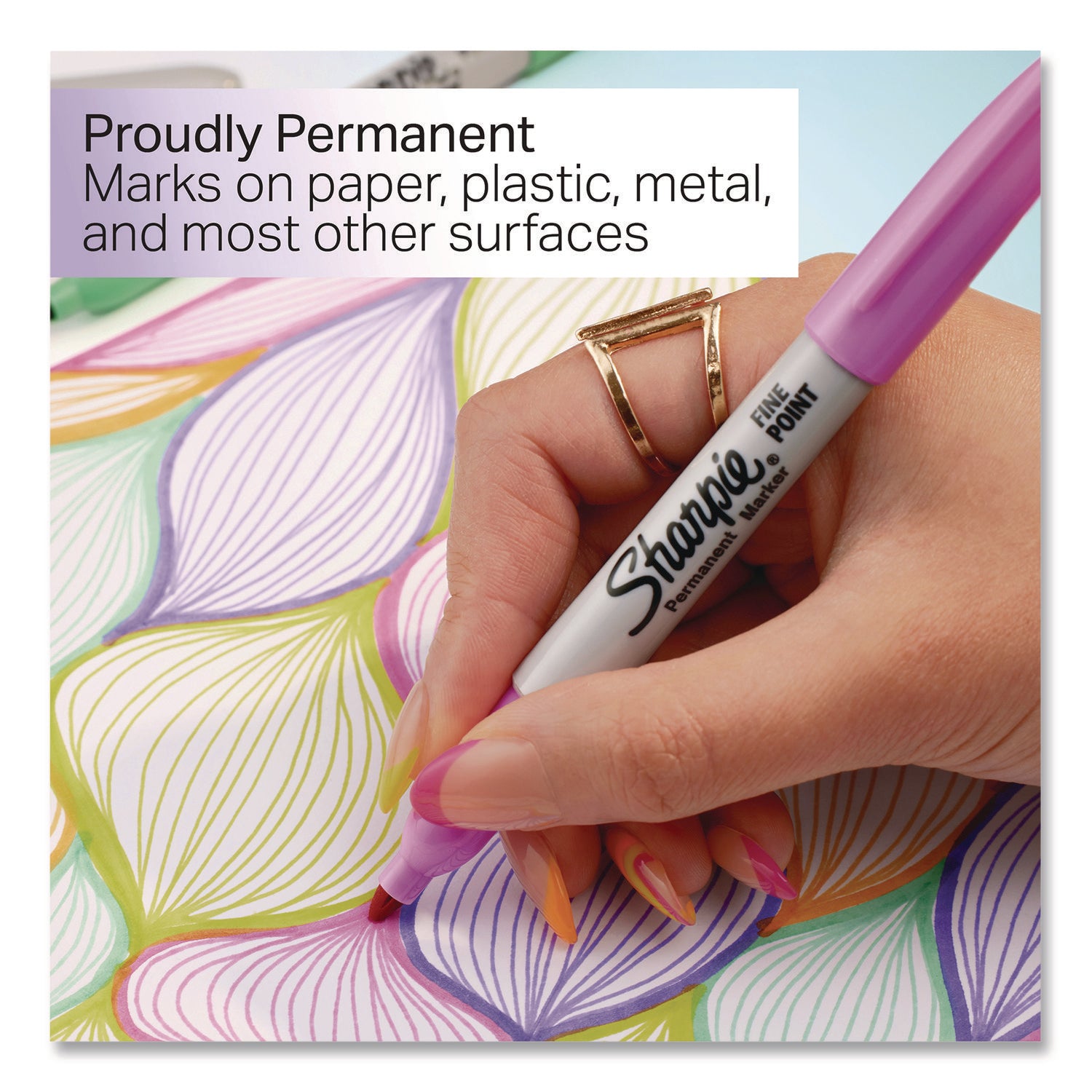 Sanford Glam Pop Permanent Markers - Fine Marker Point - Assorted - 12 / Pack