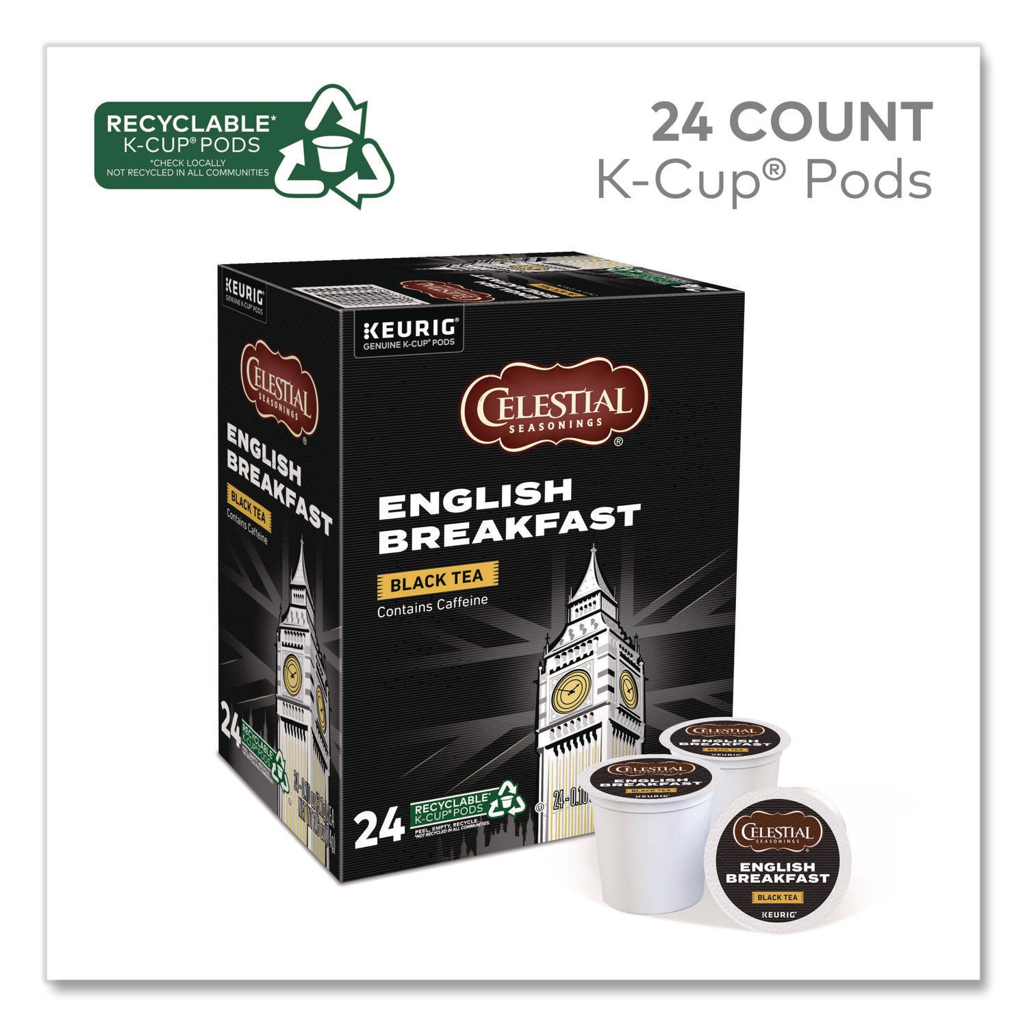 English Breakfast Black Tea K-Cups, 96/Carton