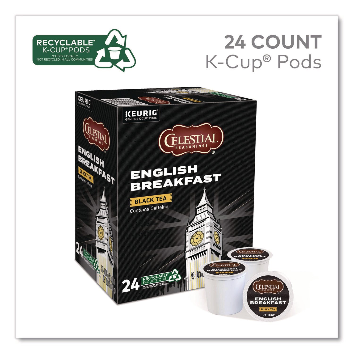 English Breakfast Black Tea K-Cups, 24/Box