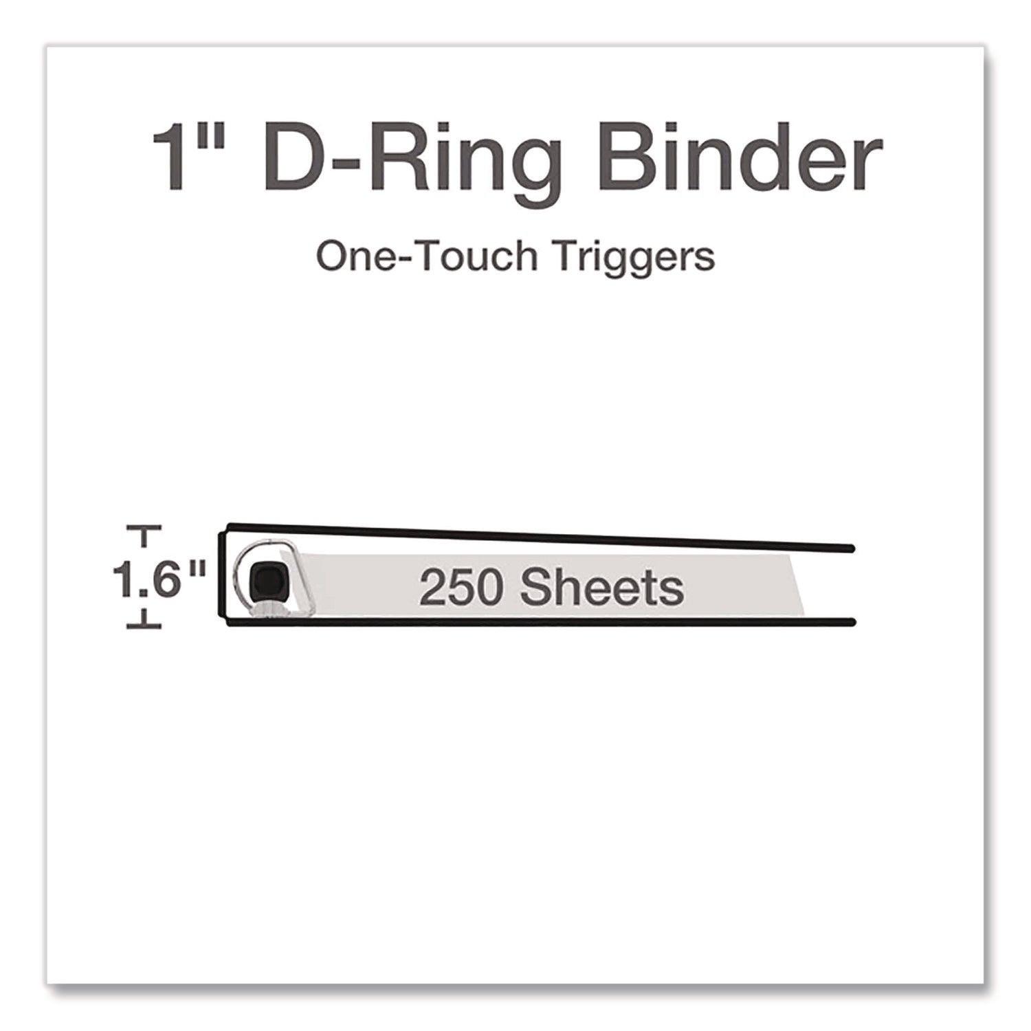 Premier Easy Open ClearVue Locking Slant-D Ring Binder, 3 Rings, 1" Capacity, 11 x 8.5, Black