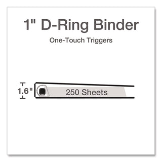 Premier Easy Open ClearVue Locking Slant-D Ring Binder, 3 Rings, 1" Capacity, 11 x 8.5, Black