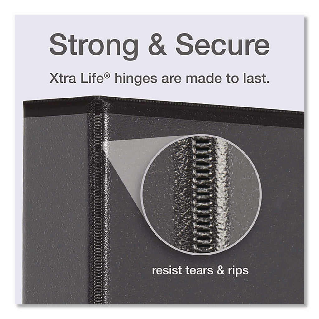 Premier Easy Open ClearVue Locking Slant-D Ring Binder, 3 Rings, 1" Capacity, 11 x 8.5, Black