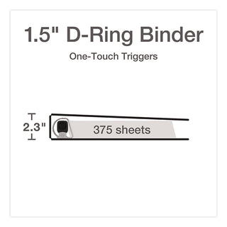 Premier Easy Open ClearVue Locking Slant-D Ring Binder, 3 Rings, 1.5" Capacity, 11 x 8.5, Black